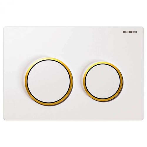 Geberit Kappa21 Dual Flush Plate - White/Gold [115240KK1]