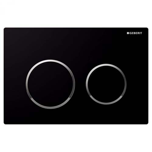 Geberit Kappa21 Dual Flush Plate - Matt Black/Gloss Chrome [115240KM1]