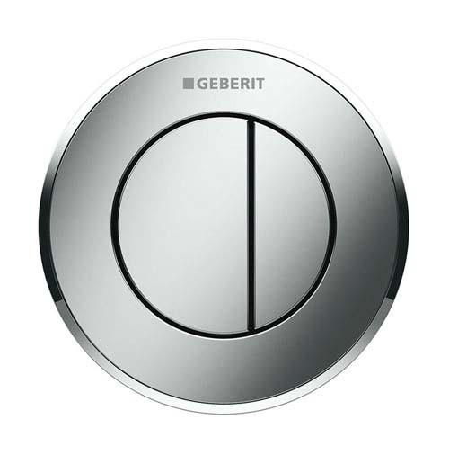 Geberit Dual Flush Button Pneumatic - Type 10 - Gloss Chrome / Matt Chrome [116056KH1]