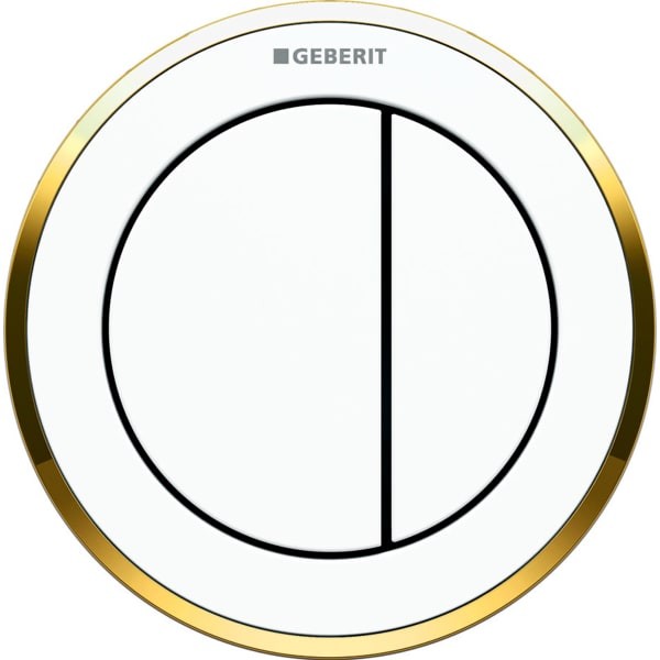 Geberit Dual Flush Button Pneumatic - Type 10 - White / Gold [116055KK1]