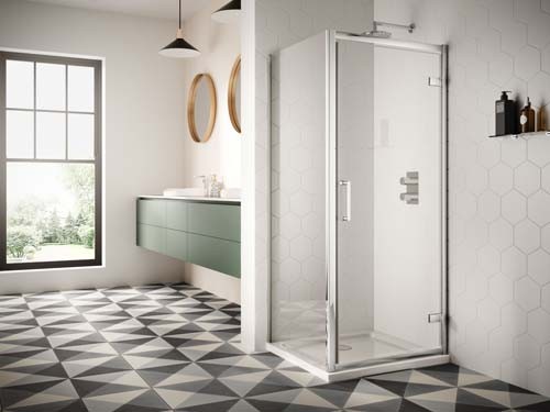 Sommer 8 SOE20 Hinged Shower Door 700mm for Alcove or Corner Fitting Chrome Frame