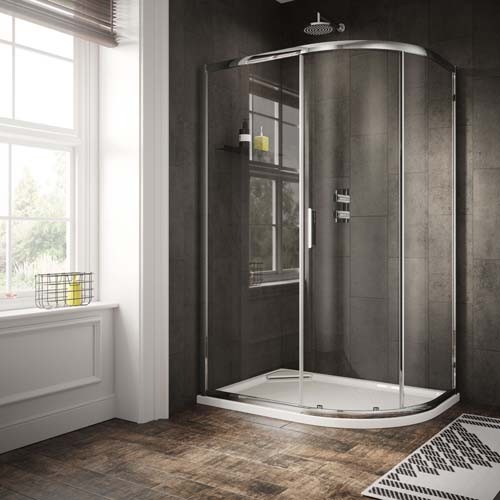 Sommer 6 SOS64 Single Door Offset Quadrant Shower Enclosure 1200 x 800mm Chrome Frame