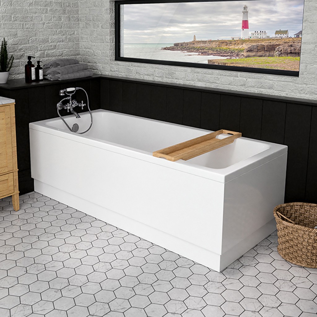 Eastbrook 42.0012 Portland Single Ended Bath 1800x725mm (depth 440mm) 5mm Acrylic (Bath Panels NOT Included)