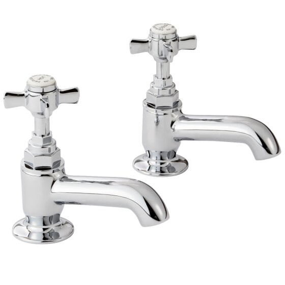 Pegler Sequel Bath Pillar Taps (Pair) - Chrome [477032]