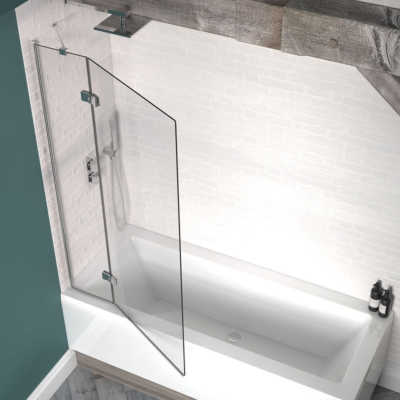 Kudos Inspire 2 Panel Outward Swinging Bath Screen 1500 x 950mm - 8mm Glass (Left Hand) [4BASC2PO8NHL]