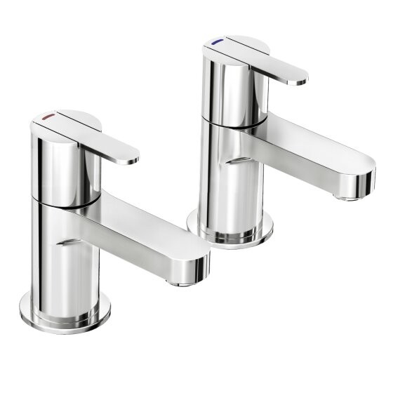 Pegler Strata Basin Pillar Taps - Chrome [4K6012]