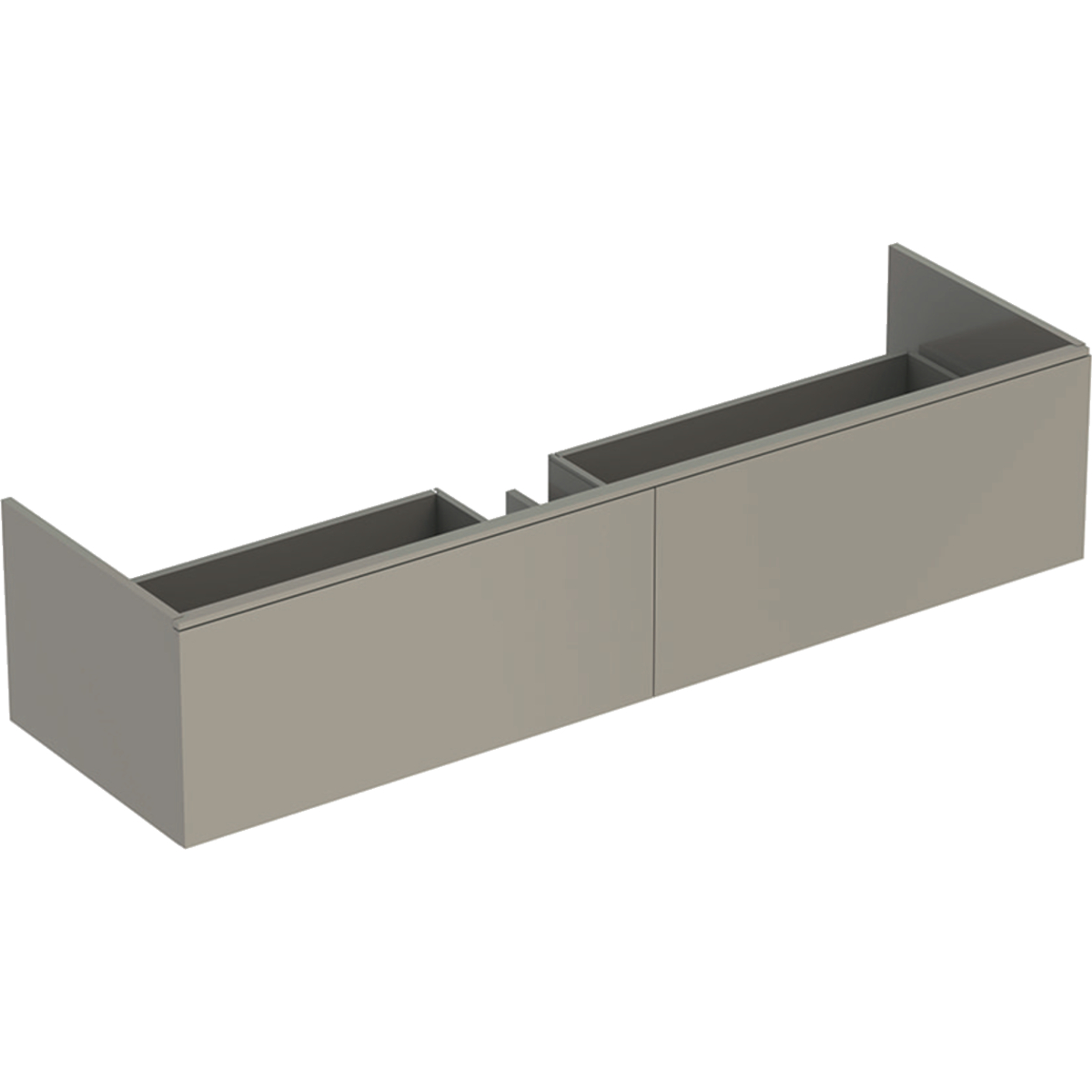 Geberit 500346001 Xeno2 1600mm Vanity Unit with Two Drawers & LED Lighting - Grey (Basin or Brassware NOT Included)