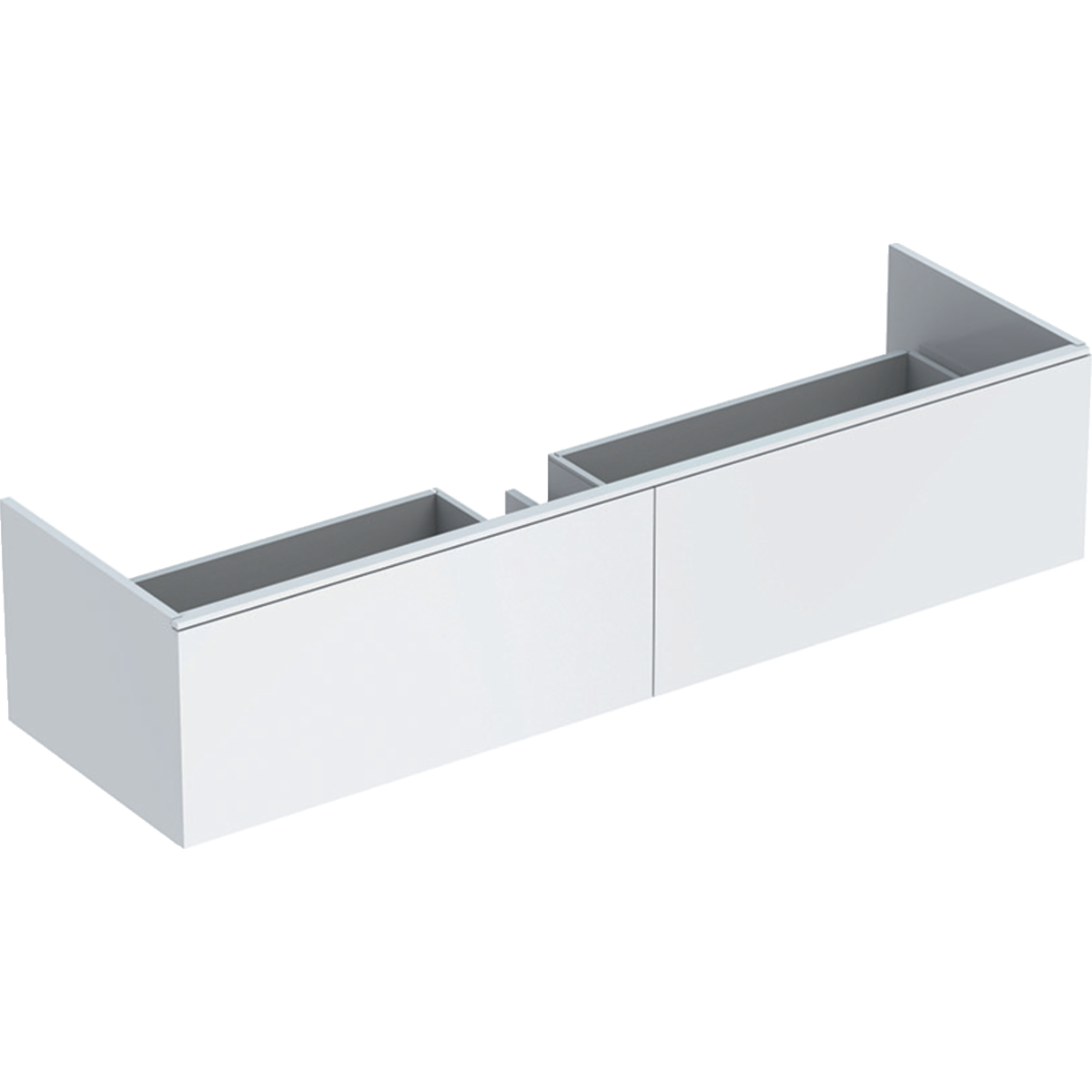 Geberit 500346011 Xeno2 1600mm Vanity Unit with Two Drawers & LED Lighting - White (Basin or Brassware NOT Included)
