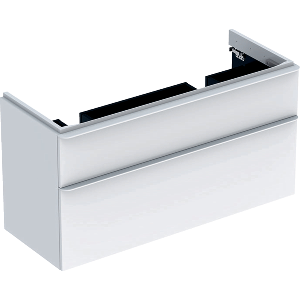 Geberit 500356001 Smyle Square 1200mm Unit for Double Basin & Two Drawers - White (BASIN NOT INCLUDED)