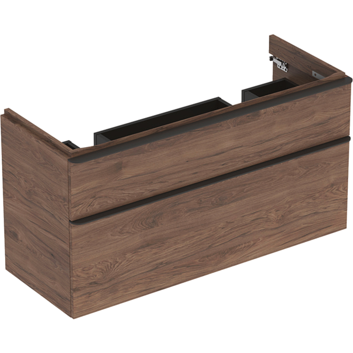 Geberit 500356JR1 Smyle Square 1200mm Unit for Double Basin & Two Drawers - Hickory (BASIN NOT INCLUDED)