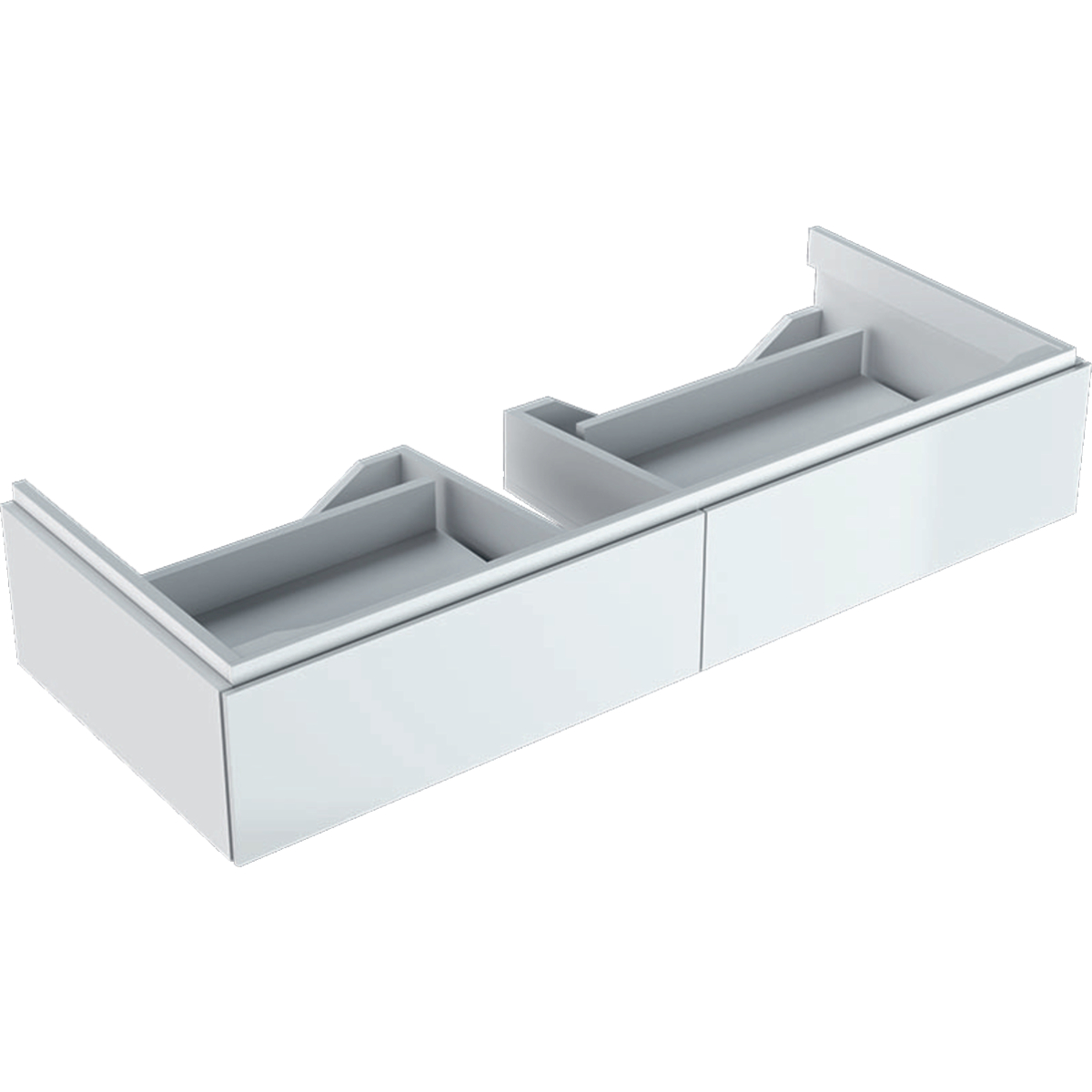 Geberit 500517011 Xeno2 1200mm Vanity Unit with Two Drawers & LED Lighting - White (Basin or Brassware NOT Included)