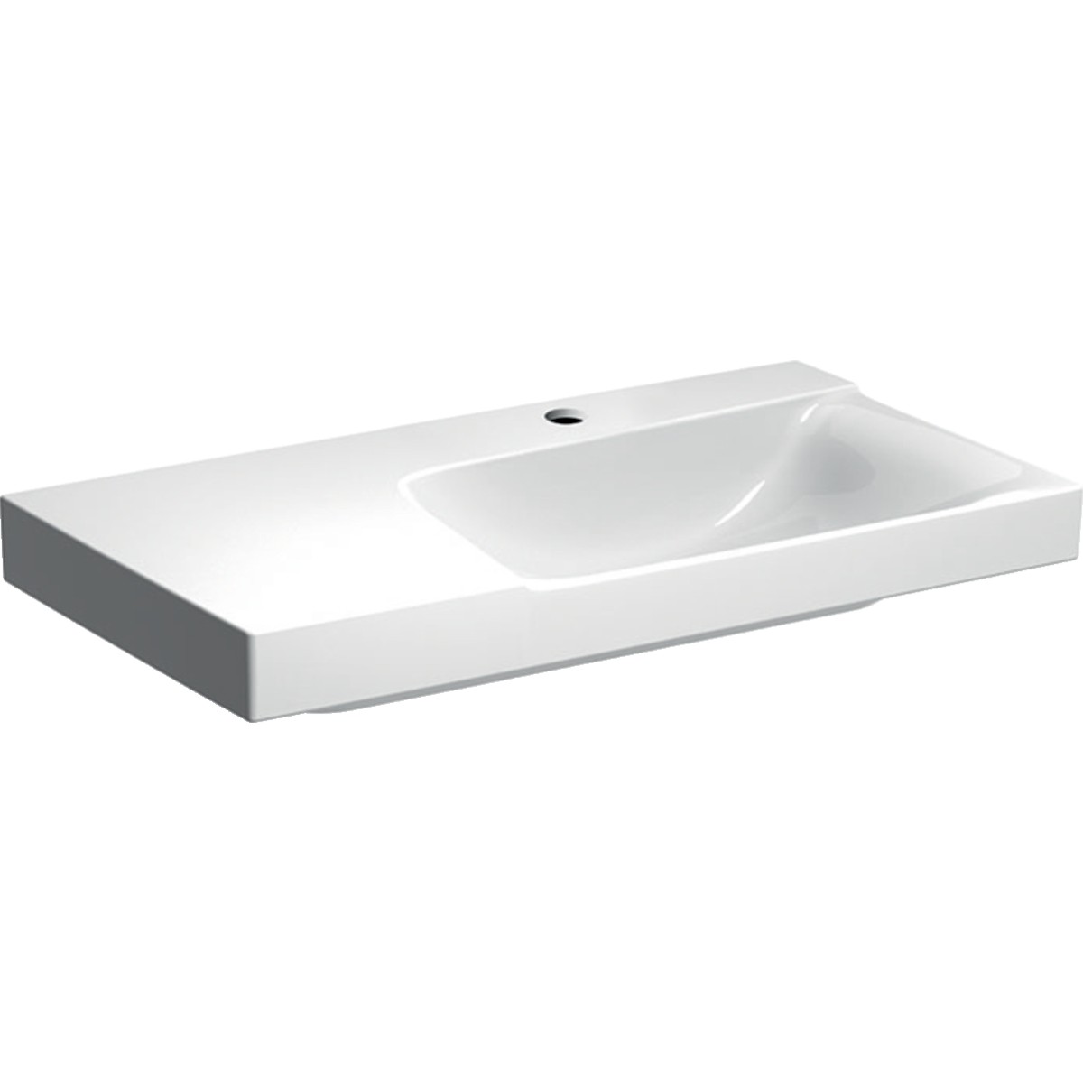 Geberit Xeno2 Basin with Shelf 90cm One tap hole - left hand shelf - White [500535011]