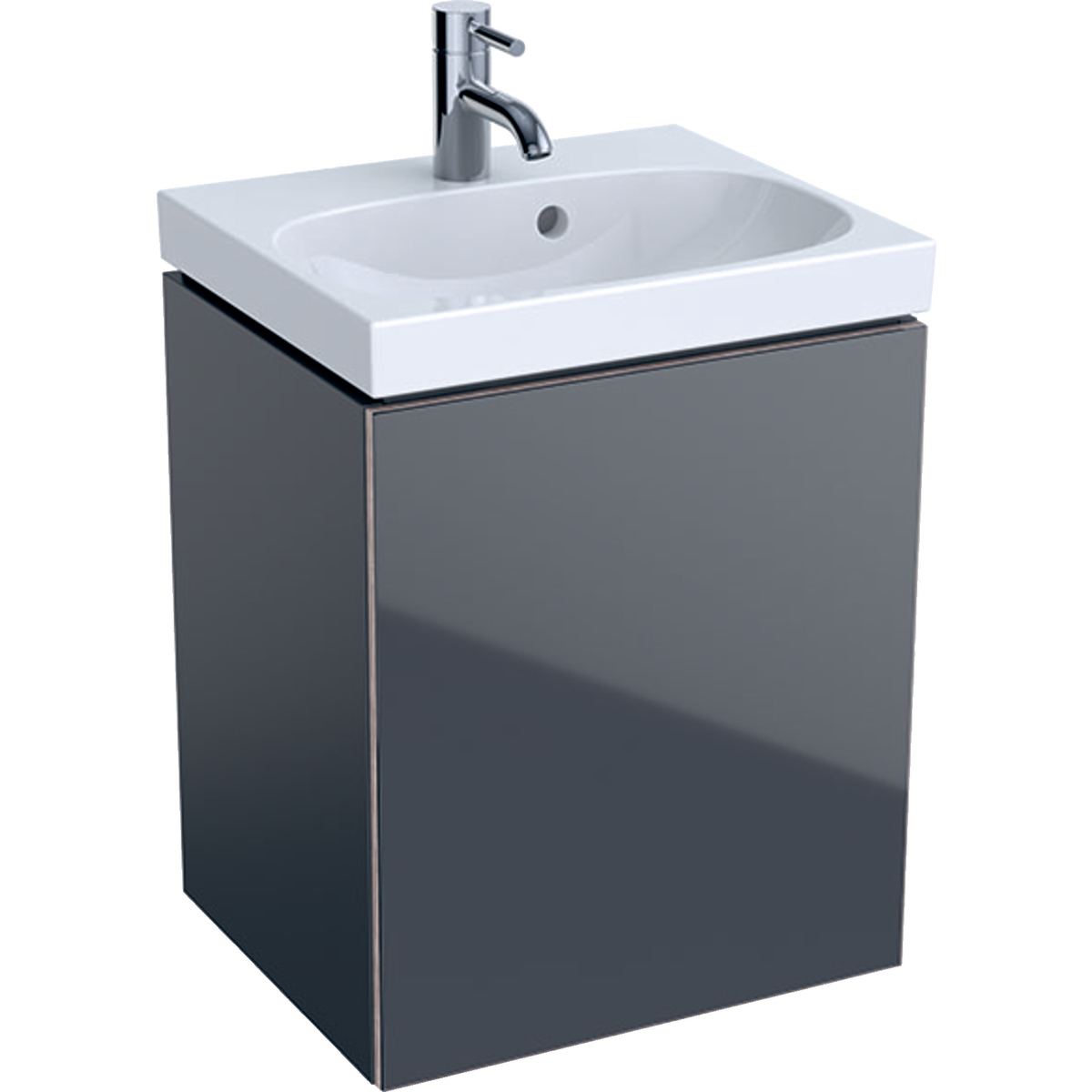 Geberit 500608JK2 Acanto Compact 445mm Cloakroom Vanity Unit - Lava (Basin and Brassware NOT Included)