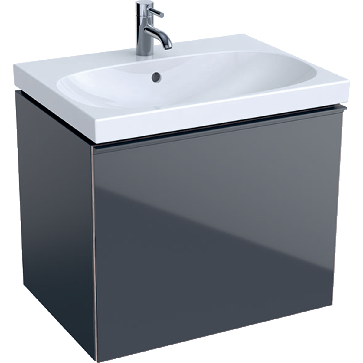 Geberit 500610JK2 Acanto 640mm Vanity Unit with Drawer - Lava (Basin & Brassware NOT Included)
