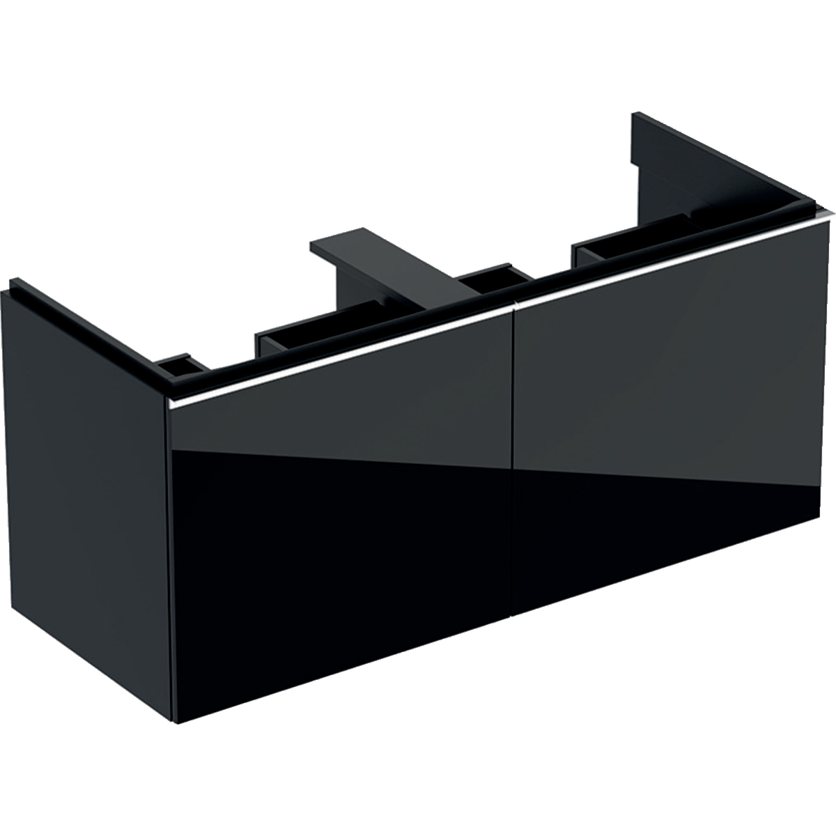 Geberit 500613161 Acanto 1190mm Vanity Unit for Double Basin with Drawers - Matt Black (BASIN NOT INCLUDED)