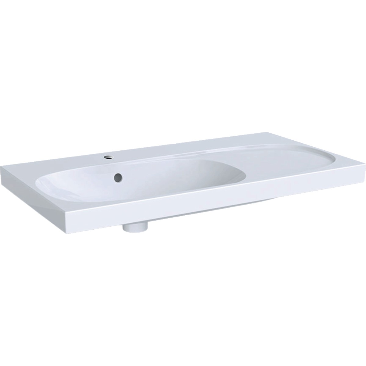 Geberit Acanto Basin with Shelf 90cm No tap hole - right hand shelf - White [500626012]