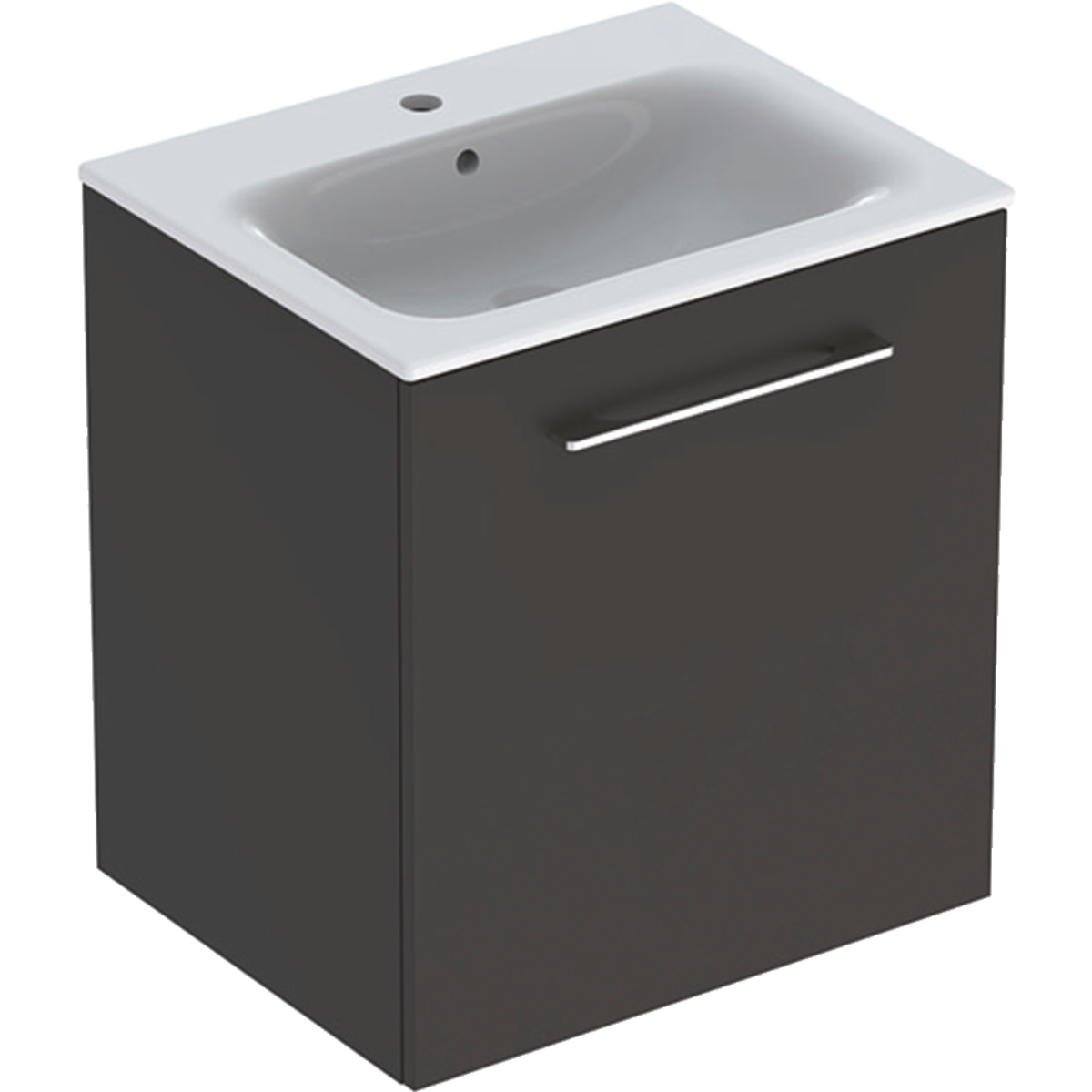 Geberit 501253001 Square S 600mm Slim Basin & One Door Vanity Unit - Lava