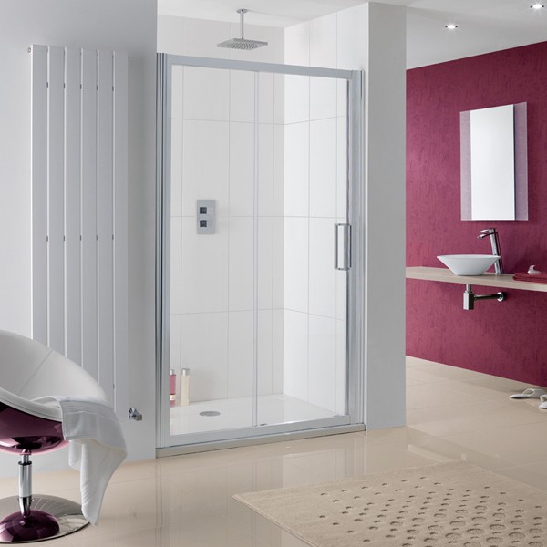 Lakes 8HS150S&8HS150DG Coastline Talsi Slider Shower Door 1500mm Polished Silver Frame (Side Panel NOT Included)