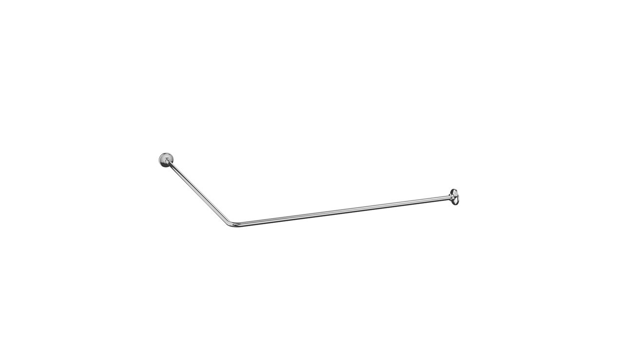 Inda Hotellerie Shower Rail 170 x 70cm 2cm dia - Chrome [A0148BCR]