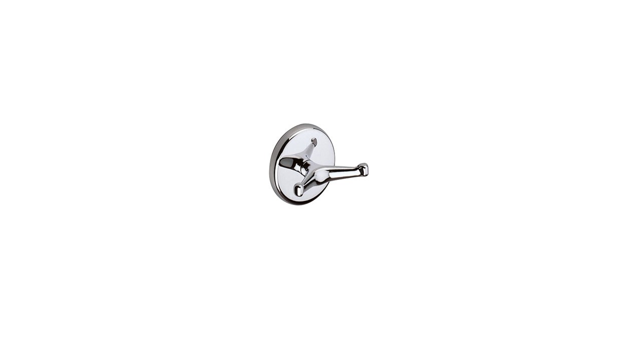 Inda Hotellerie Double Robe Hook 8 x 7h x 5cm dia - Chrome [A04210CR]
