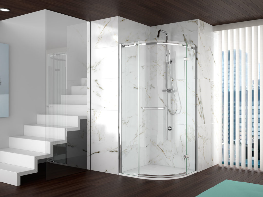 MERLYN A0601UH Series 8 Frameless Single Door Quadrant 900mm