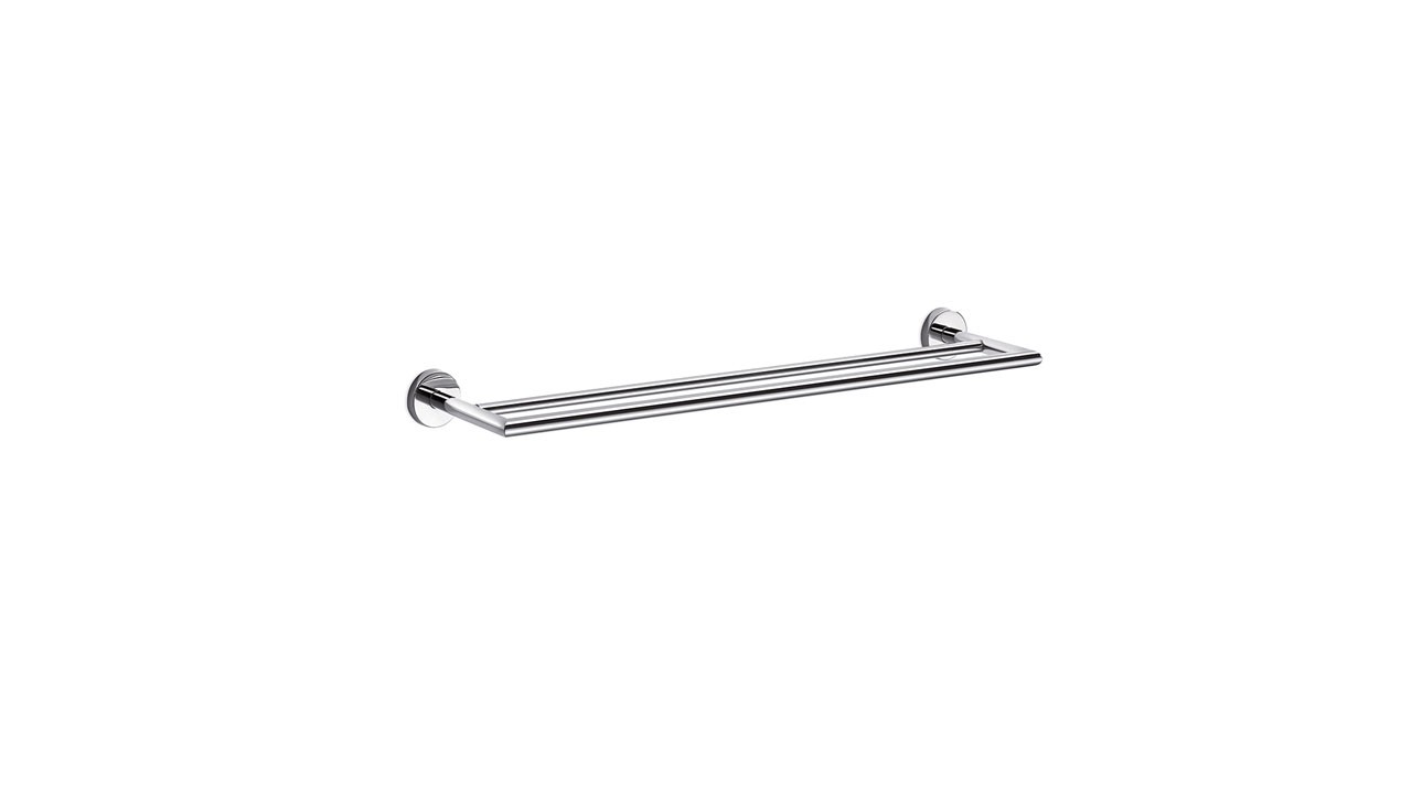 Inda Gealuna Double Towel Rail 65 x 5h x 12cm - Chrome [A1019CCR]