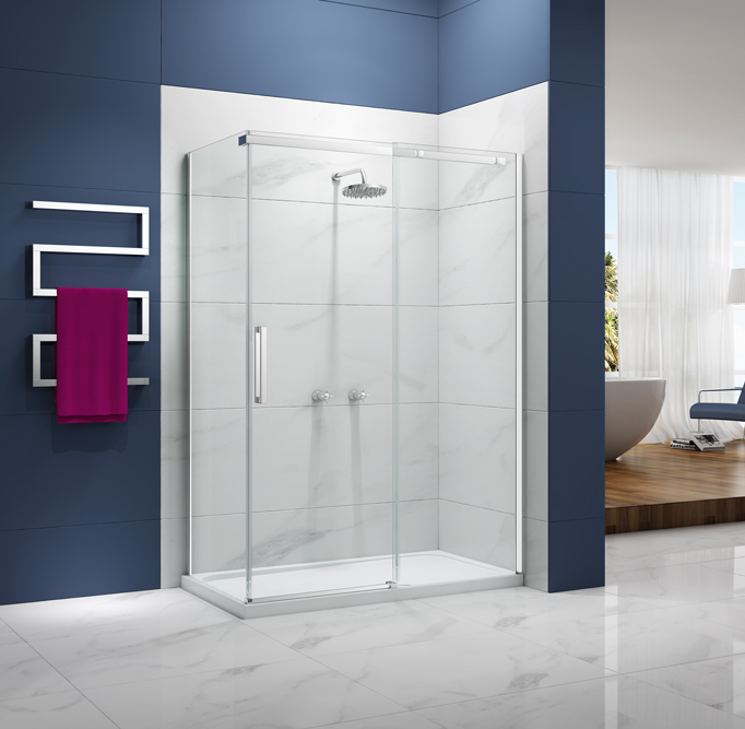 MERLYN A0107J0 Ionic Essence Frameless Sliding Door with Side Panel 900mm