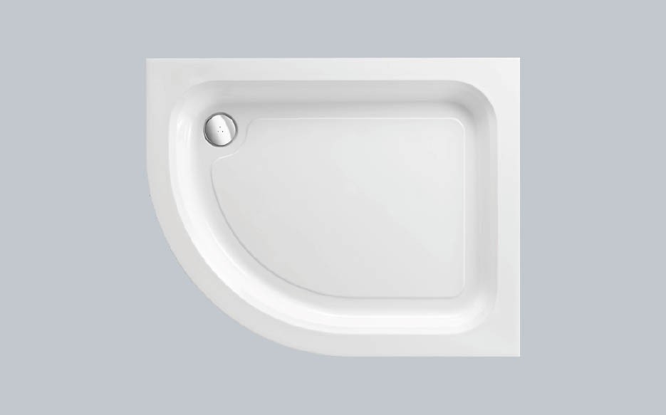 Just Trays Merlin Left Hand Offset Quadrant Shower Tray 1200x900mm White (Shower Tray Only) [A1290LQM100]