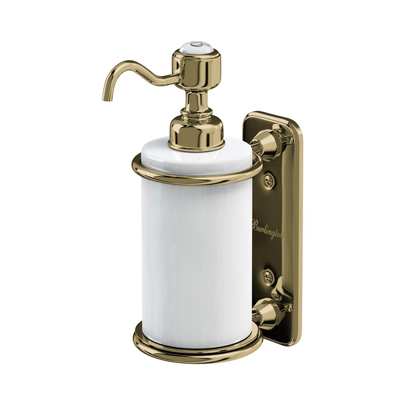 Burlington A19GOLD Wall Mounted Liquid Soap Dispenser Gold/White