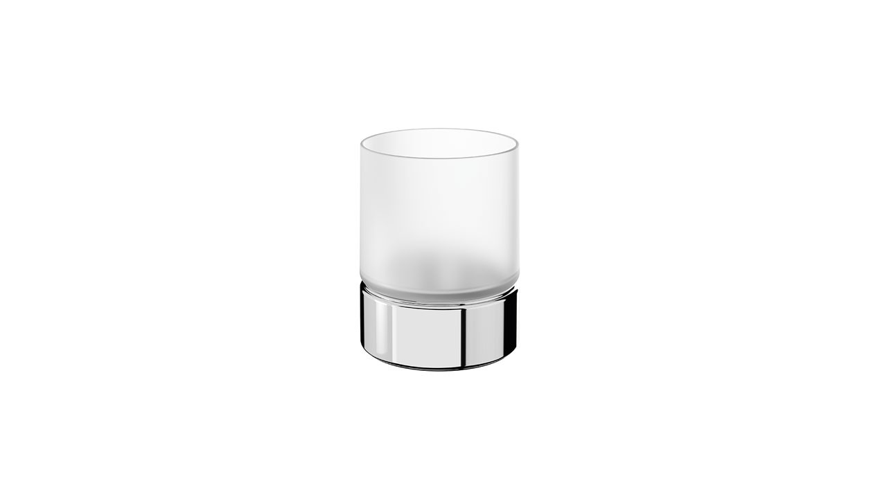 Inda Mito Tumbler and Holder 8 x 10h x 12cm - Chrome [A20100CR21]
