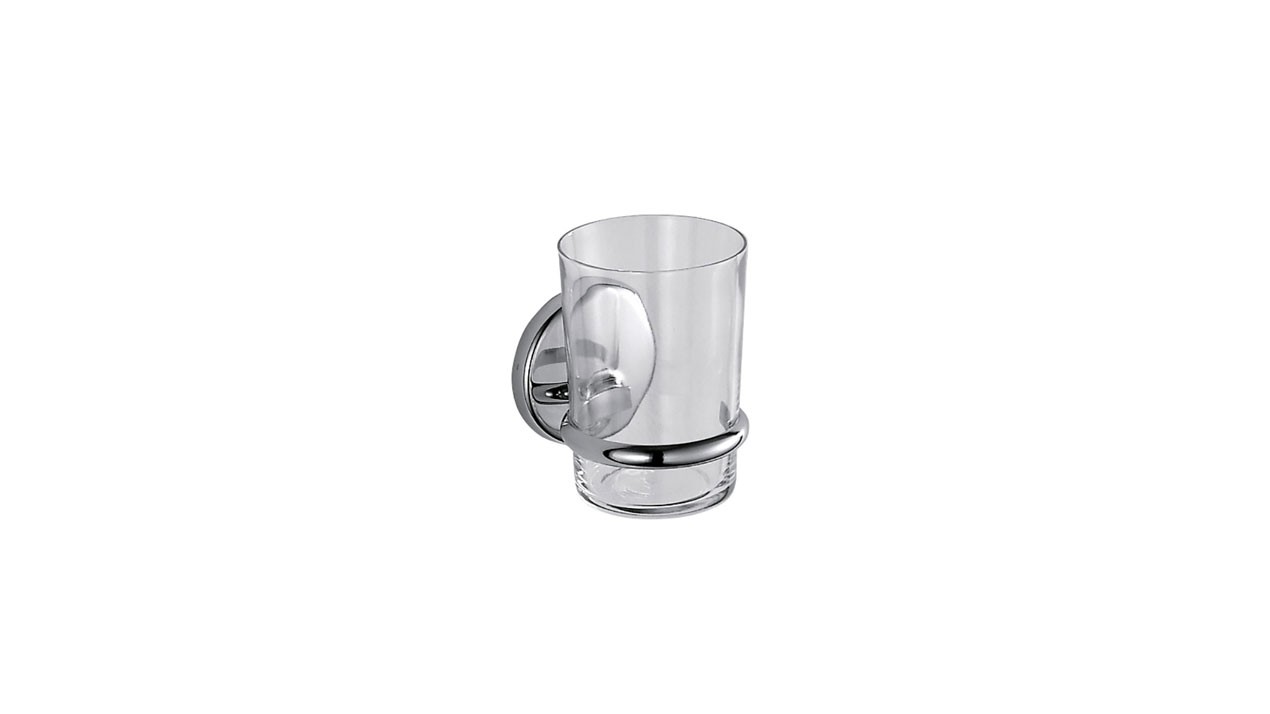 Inda Colorella Tumbler and Holder 8 x 11h x 9cm - Chrome [A23100CR03]