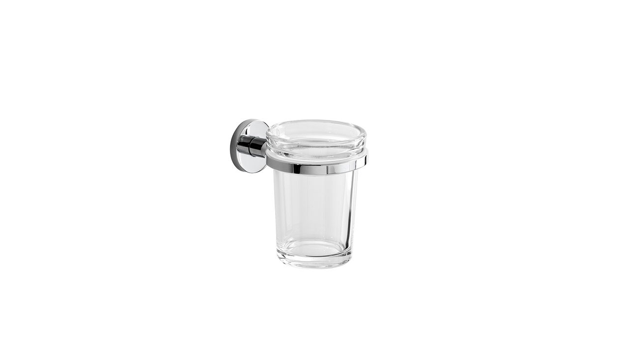 Inda One Tumbler and Holder 8 x 11h x 12cm - Chrome [A2410ACR]