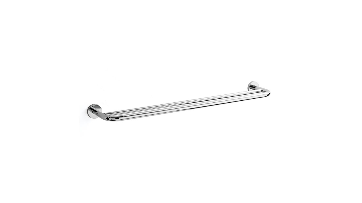 Inda One Double Towel Rail 80 x 4.5h x 11cm - Chrome [A2491CCR]