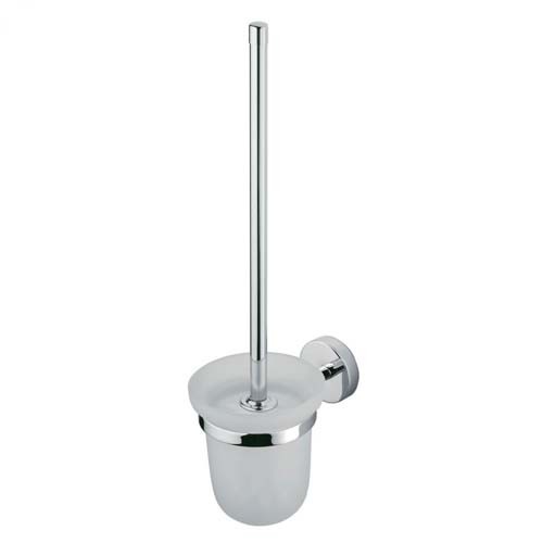 Inda Storm Toilet Brush and Holder 11 x 41h x 15cm. Wall Mounted - Chrome [A07140CR21]