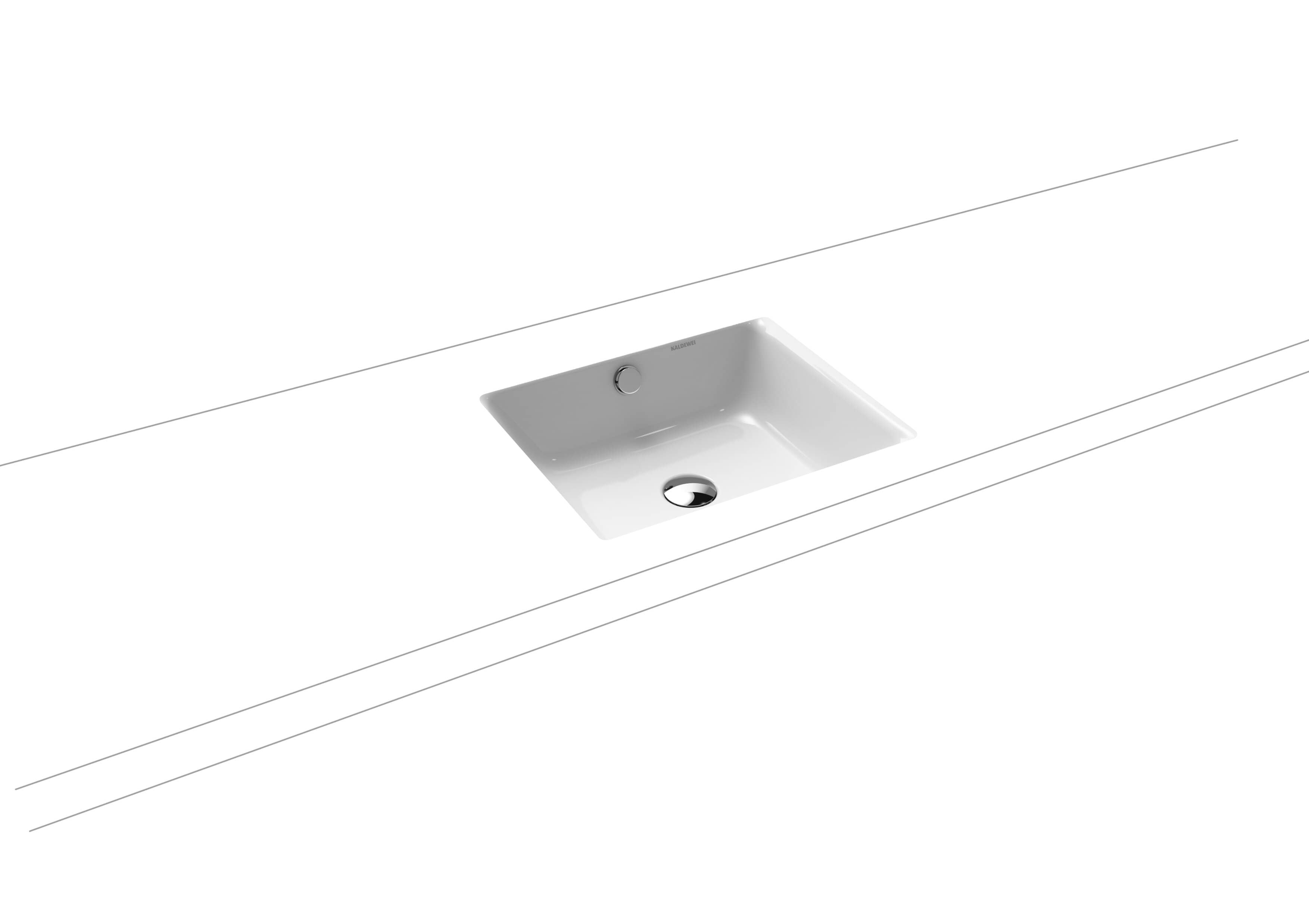 Kaldewei Ambiente Puro Undercounter Basin 60 x 38.5cm. No tap hole. Internal dimensions 56.1 x 35.4cm [901006003001]