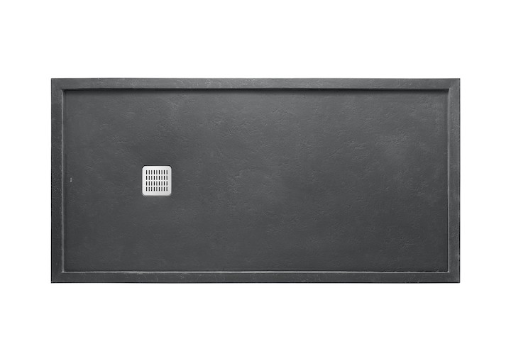 Roca Terran Stonex Rectangular Super Slim Shower Tray with Frame 1000x700mm (36mm Height) Charcoal [AP1023E82BC41200]