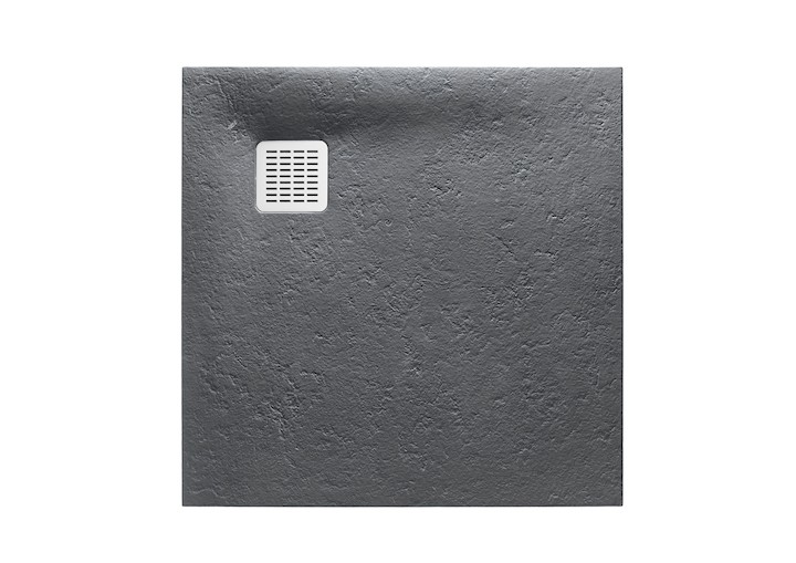 Roca Terran Stonex Square Super Slim Shower Tray 900x900mm (28mm Height) Charcoal [AP10338438401200]