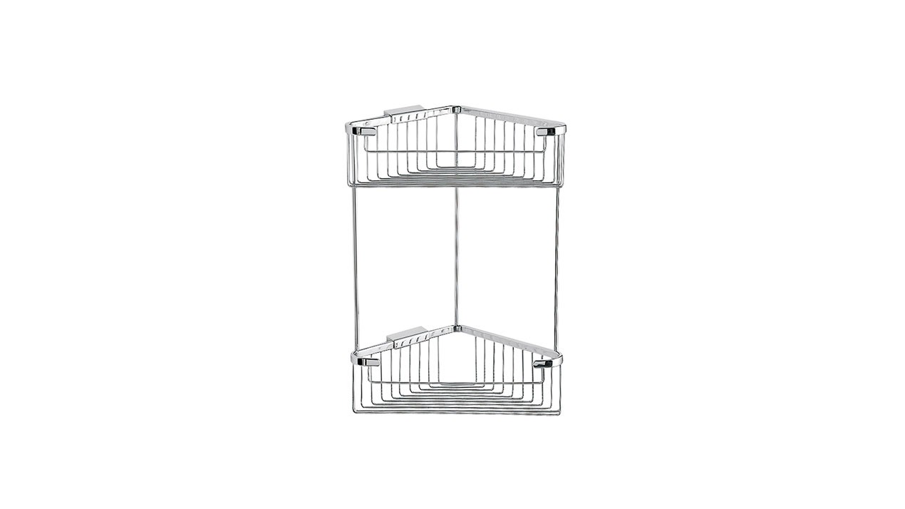 Inda Hotellerie Double Corner Soap Basket 22 x 38h x 22cm - Chrome [AV032ACR]