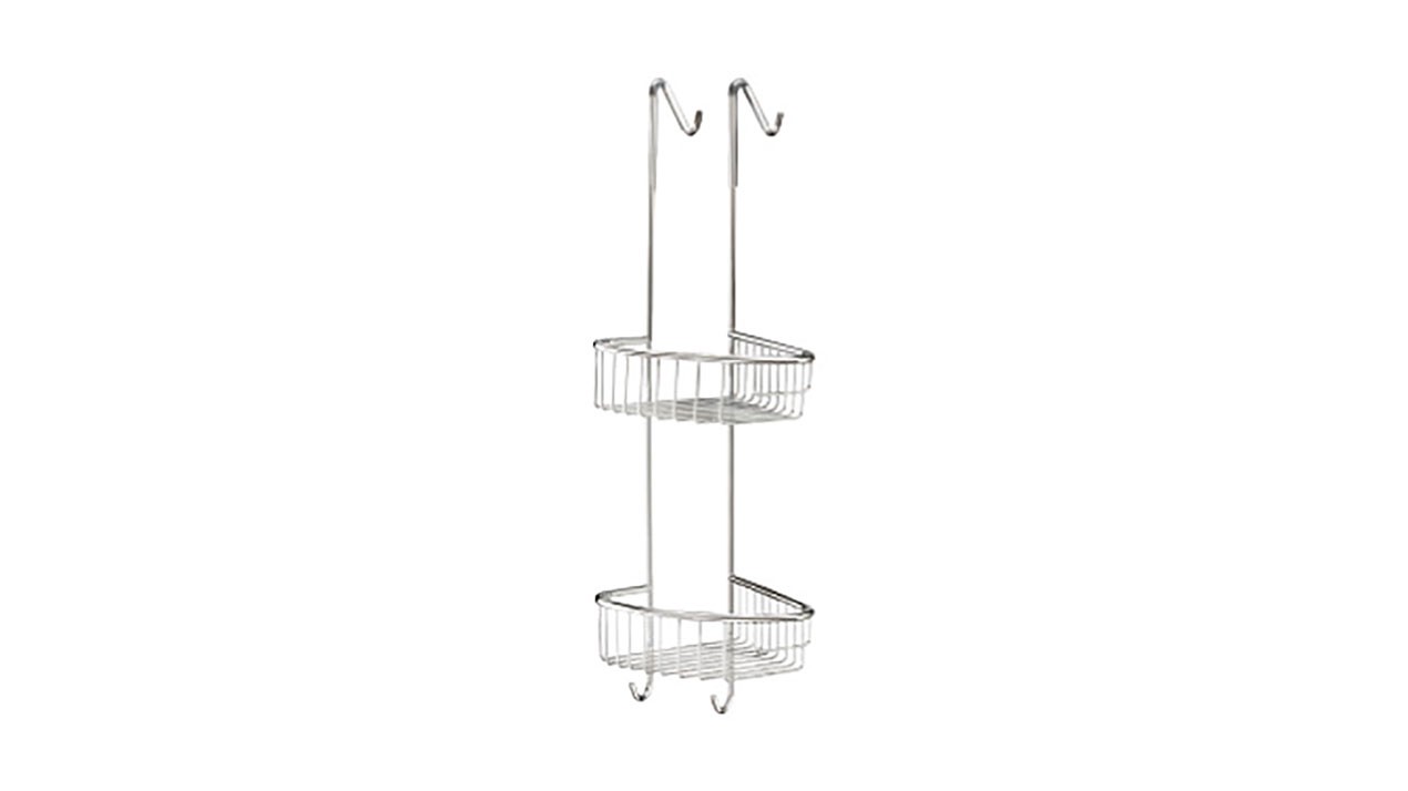 Inda Hotellerie Hook Double Corner Basket - Right Hand 21 x 74h x 33cm - Chrome [AV033ACR]