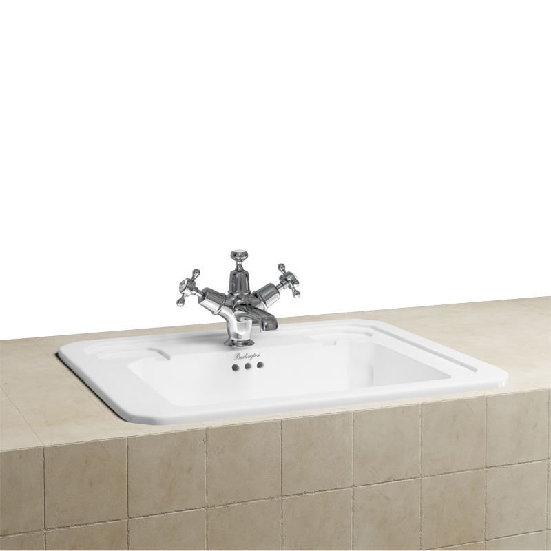 Burlington B13TH Contemporary Basin 580 x 470mm 3 Tapholes White