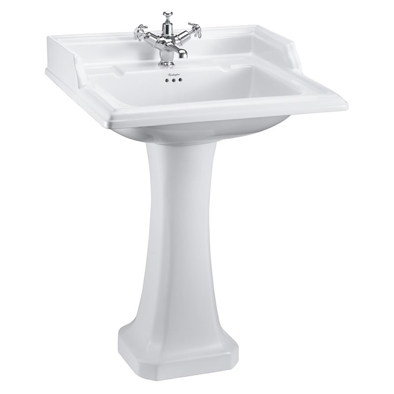 Burlington B152TH Classic Rectangular Basin 654 x 581mm 2 Tapholes White