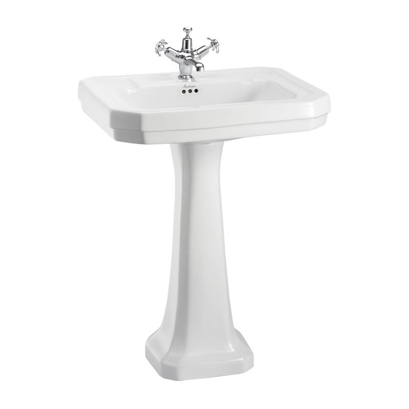 Burlington B31TH Victorian Pedestal Basin 610 x 510mm 1 Taphole White