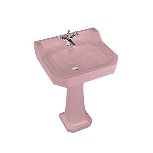 Burlington B41THPINK Bespoke Confetti Pink Edwardian Pedestal Basin 560 x 470mm 1 Taphole