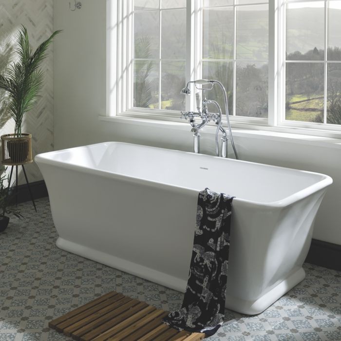 BC Designs BAB025GM Magnus Solid Surface Bath 1680 x 750mm Gunmetal