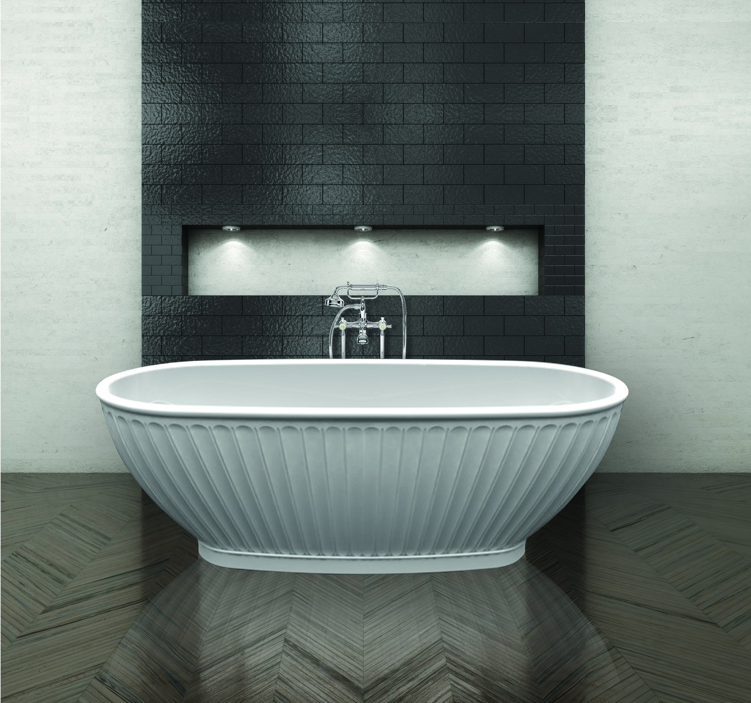 BC Designs BAB035IG Casini Solid Surface Bath 1680 x 750mm Industrial Grey