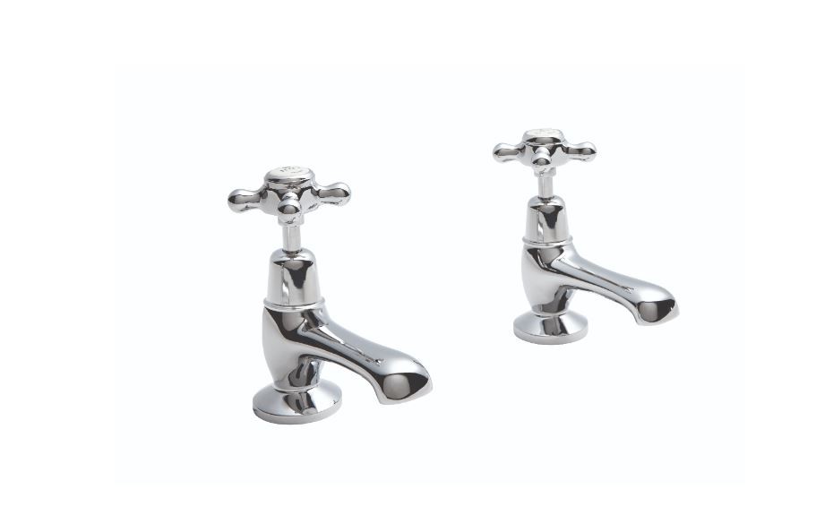 BC Designs Victrion Crosshead Basin Pillar Taps (2 Tapholes) Chrome [CTA005]