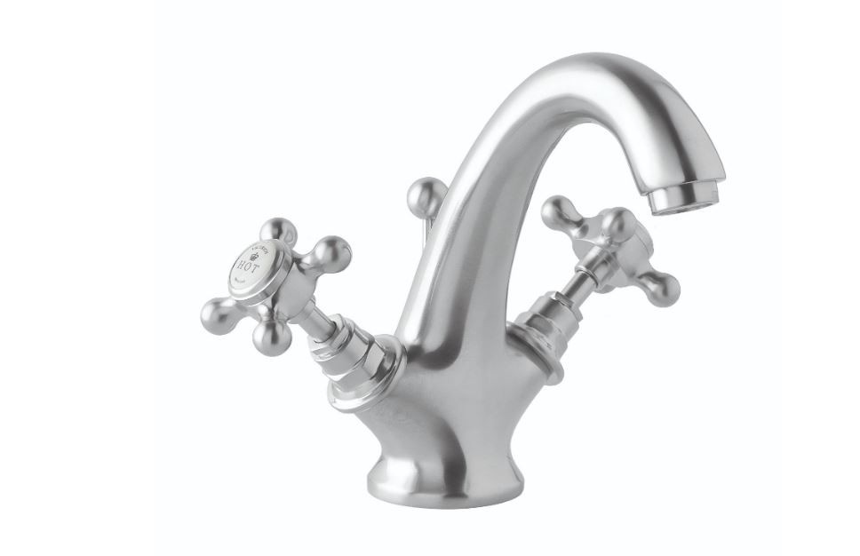 BC Designs Victrion Crosshead Basin Mixer Tap (1 Taphole) Brsuhed Chrome [CTA015BC]