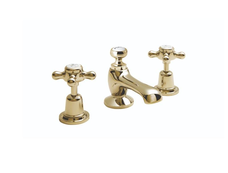 BC Designs Victrion Crosshead Basin Mixer Tap (3 Tapholes) Gold [CTA025G]