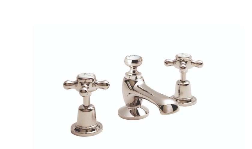 BC Designs Victrion Crosshead Basin Mixer Tap (3 Tapholes) Nickel [CTA025N]