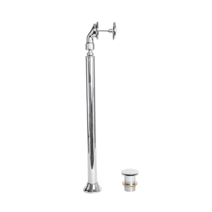 BC Designs WAS070BC Floormounted Overflow Pipe & Waste Brushed Chrome